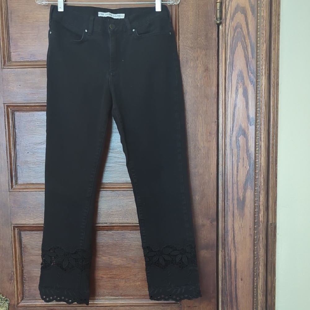 & Other Stories Pants Embellished Hem | Black | Size 28